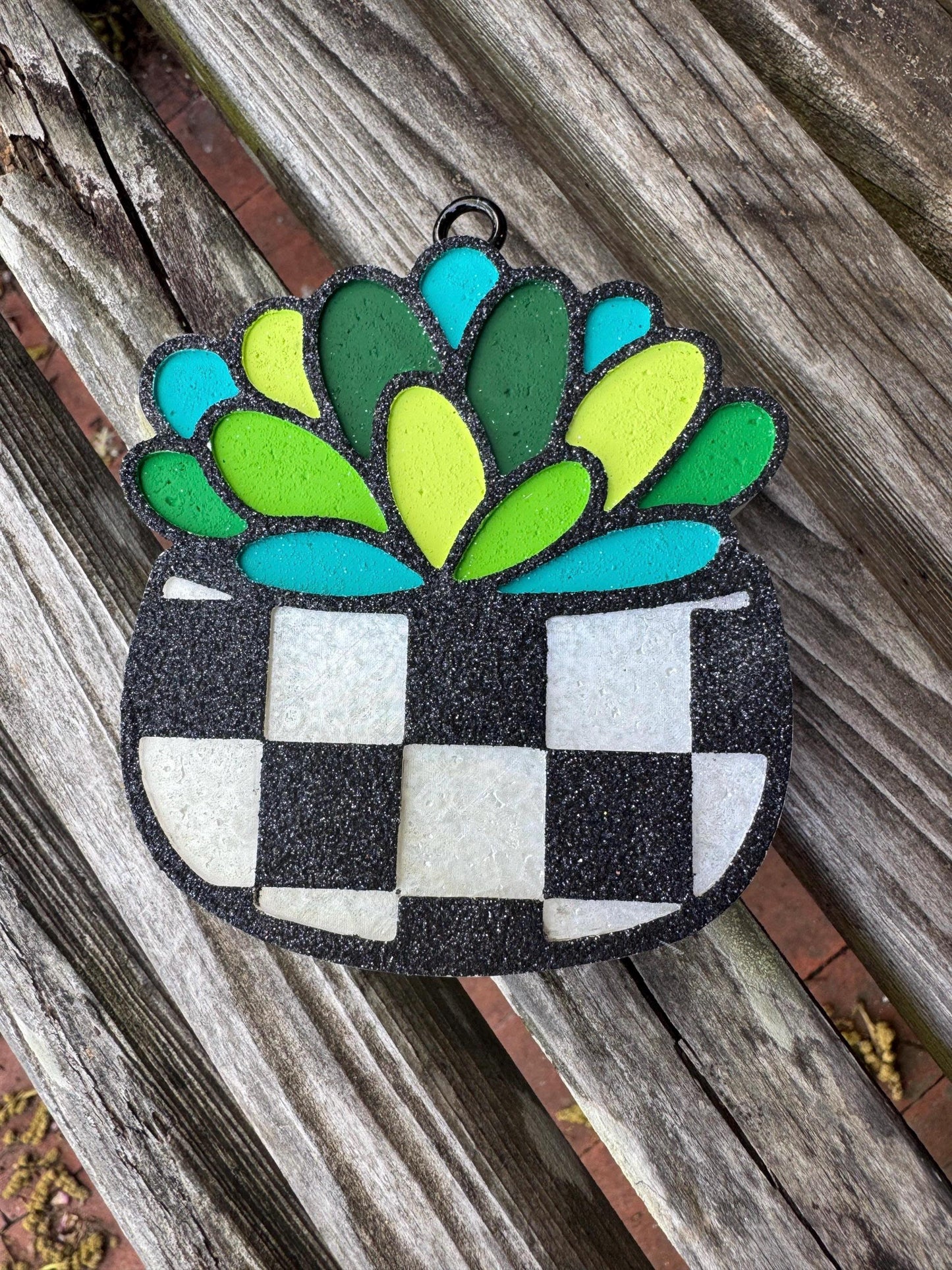 Checkered Succulent Car Freshie | Car Freshie | Car Freshy | Air Freshener | Gift | Vent Clip Freshie | Bundle | Save | Cactus | Cacti