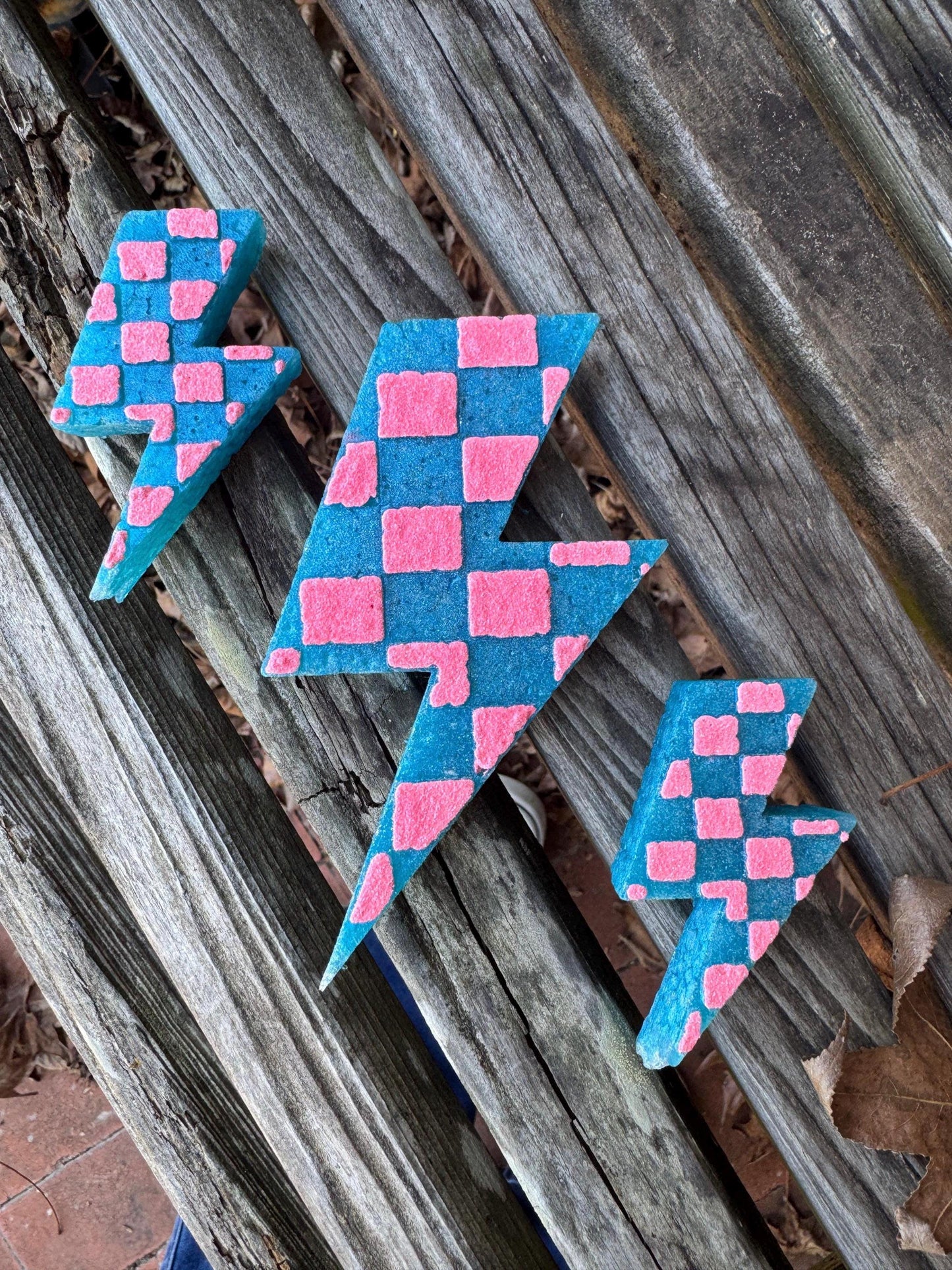 Checkered Lightning Bolt Car Freshie | Car Freshie | Car Freshy | Air Freshener | Gift | Vent Clip Freshie | Bundle