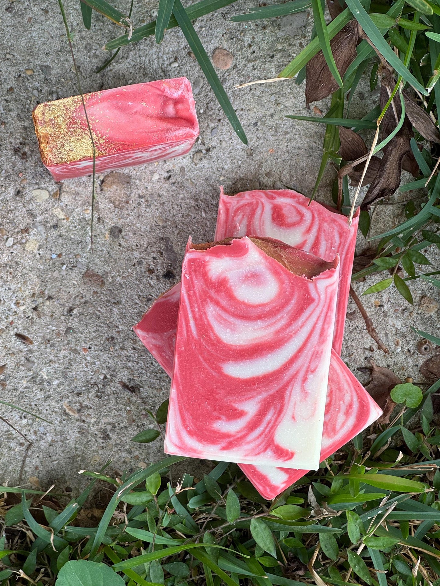 Peppermint Candy Bar Soap | Coconut Oil | Christmas | Handmade | Hempseed Oil | Holiday Soap