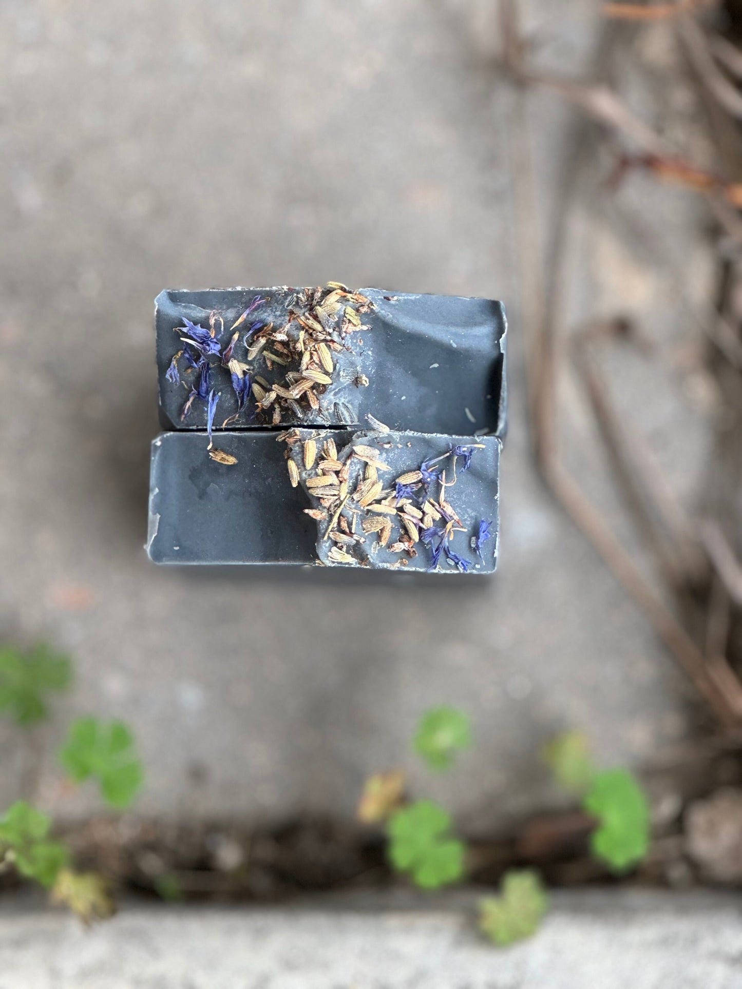 Activated Charcoal Soap | Lavender Essential Oil | Tea Tree Essential Oil | Organic Blue Cornflower Petals | All Natural | Cold Process Soap