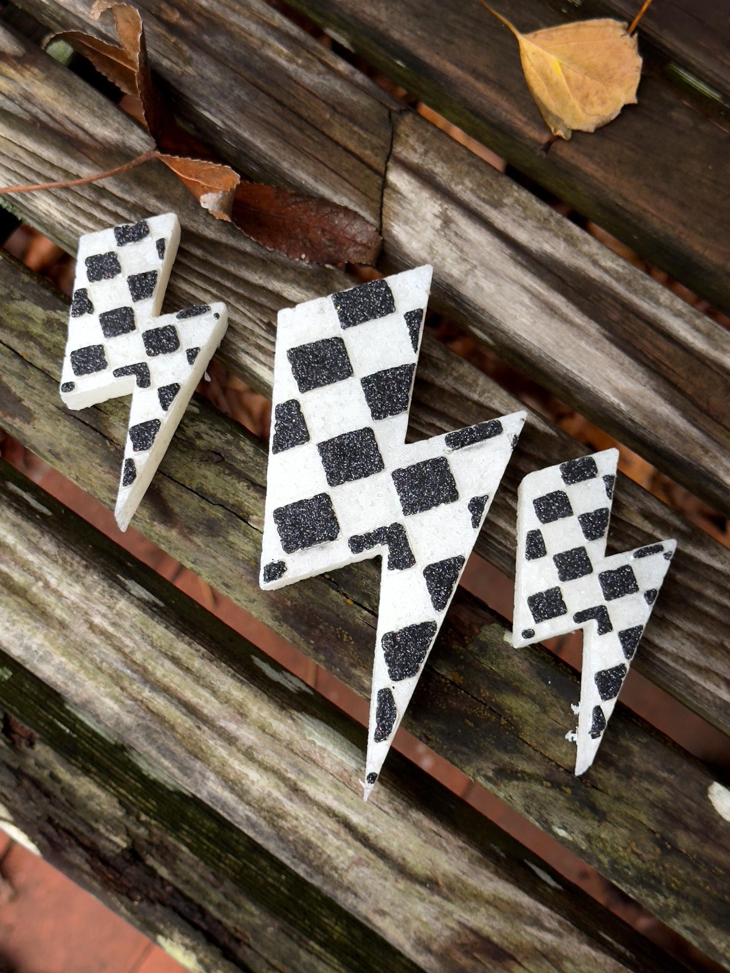 Checkered Lightning Bolt Car Freshie | Car Freshie | Car Freshy | Air Freshener | Gift | Vent Clip Freshie | Bundle