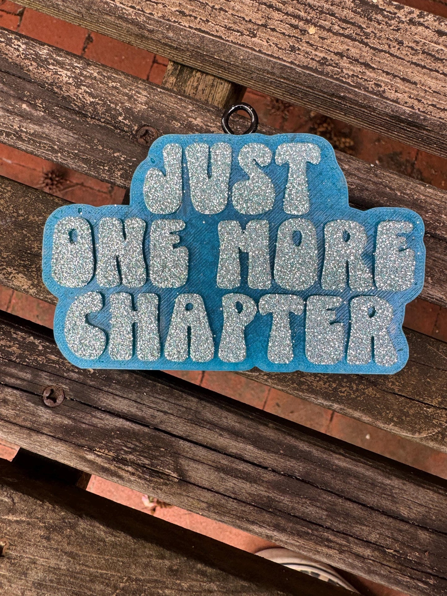 Just One More Chapter Car Freshie   | Car Freshie | Car Freshy | Air Freshener | Gift | Gllitter | Bookish | Blue