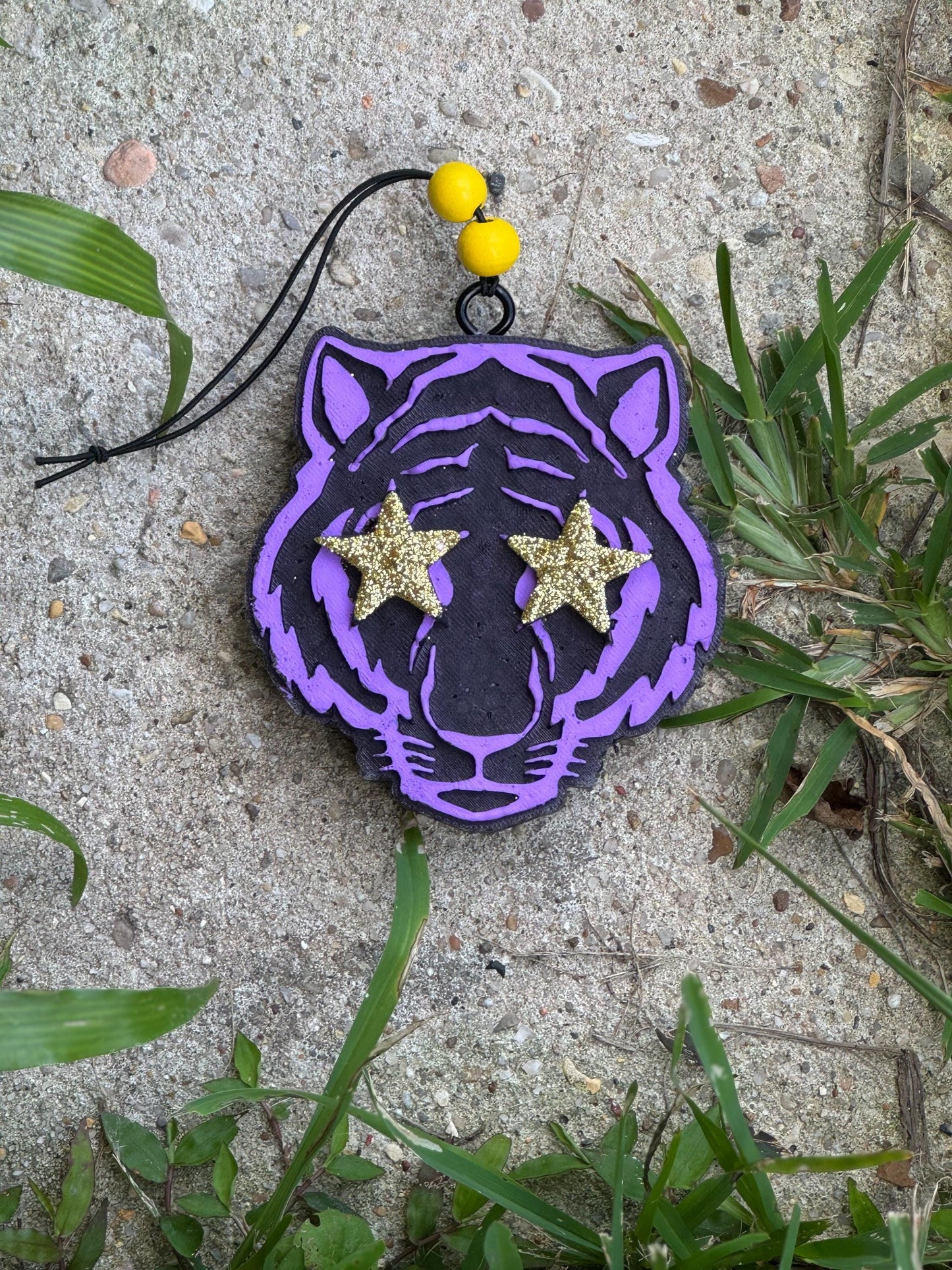 Tiger Car Freshie | Car Freshie | Car Freshy | LSU | Purple | Gold | Glitter