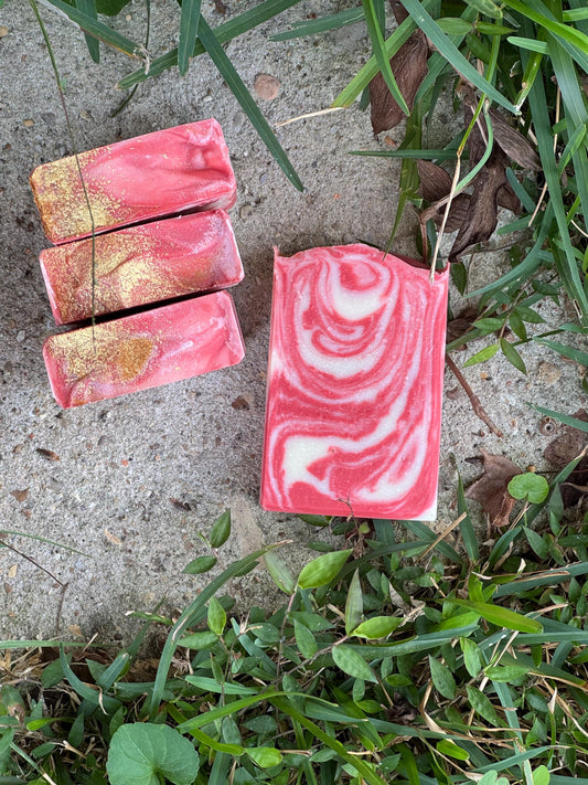 Peppermint Candy Bar Soap  | Coconut Oil | Christmas | Handmade | Hempseed Oil | Holiday Soap