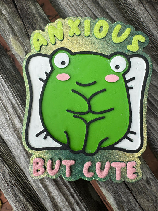 Frog Anxious But Cute Car Freshie  | Car Freshie | Car Freshy | Air Freshener | Gift | Green | Glitter