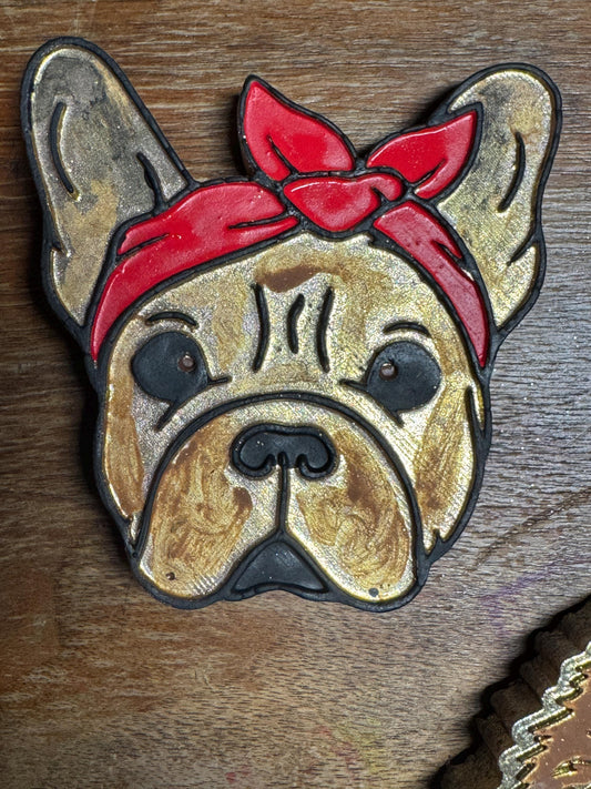 French Bull Dog Car Freshie | Frenchie | Car Freshie | Car Freshy | Air Freshener | Sparkle | Glitter | Red Bow