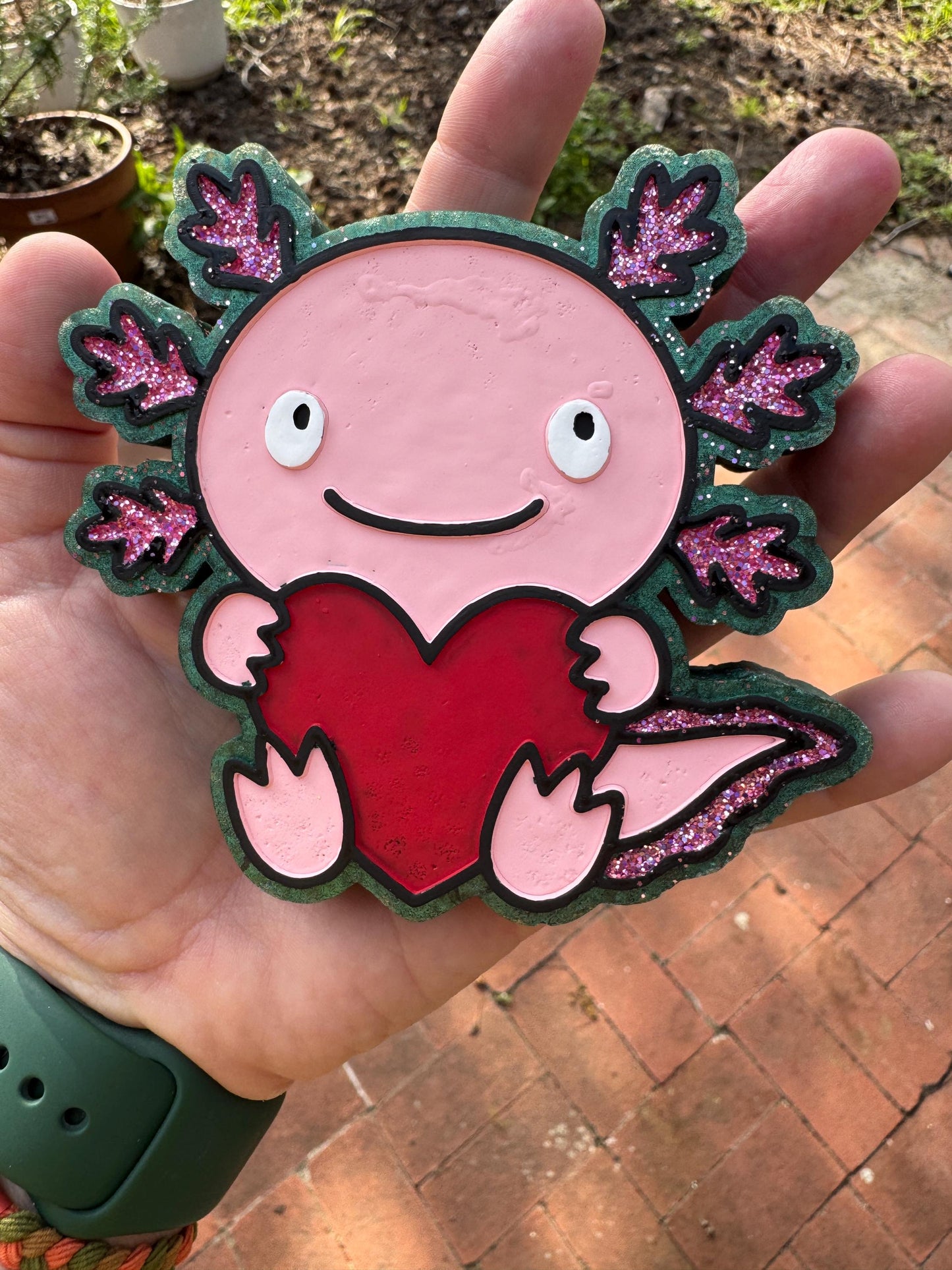 Axolotl Car Freshie | Sasquatch | Car Freshie | Car Freshy | Air Freshener | Sparkle | Glitter | Pink | Heart | Red | Cute