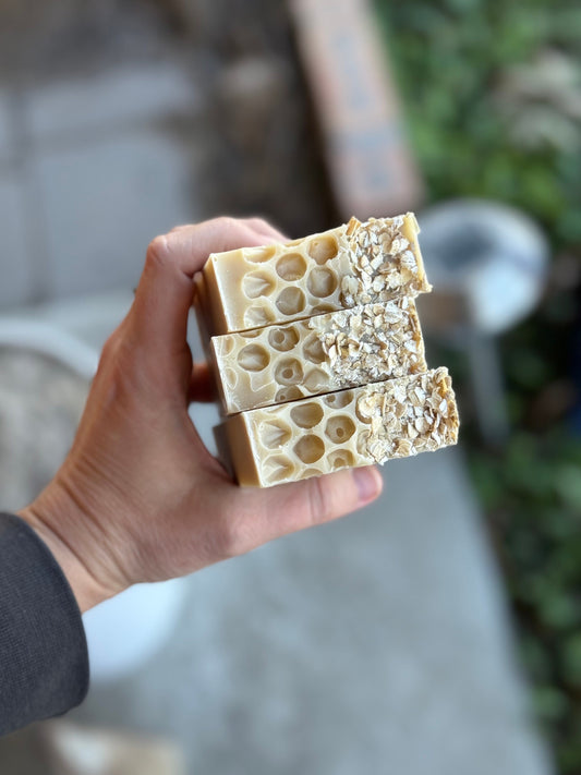 Oatmeal Milk & Honey Bar Soap| Cold Process Soap | Shea Butter | Hemp Seed Oil | All Natural Soap | Coconut Milk Powder