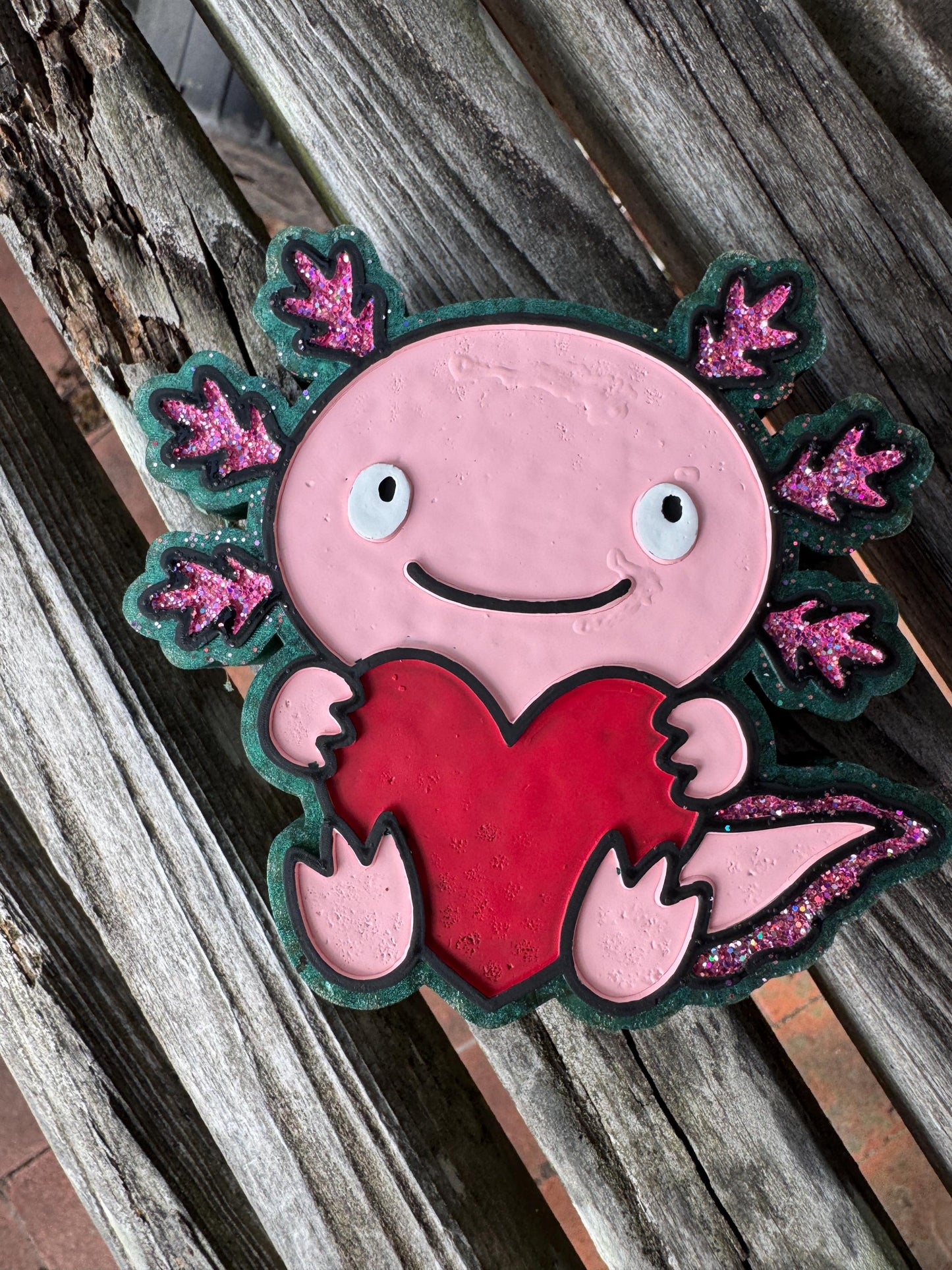 Axolotl Car Freshie | Sasquatch | Car Freshie | Car Freshy | Air Freshener | Sparkle | Glitter | Pink | Heart | Red | Cute