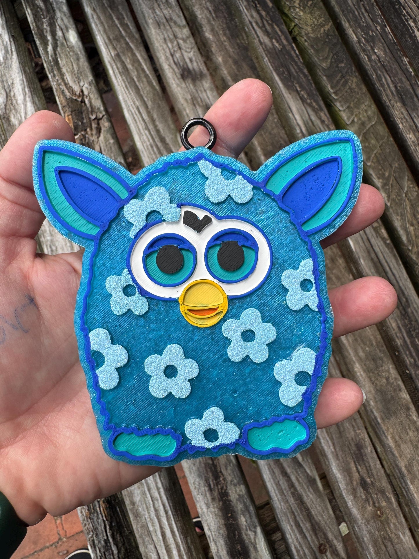 Blue Furby Car Freshie  | Car Freshie | Car Freshy | Air Freshener | Gift | Green | Glitter |
